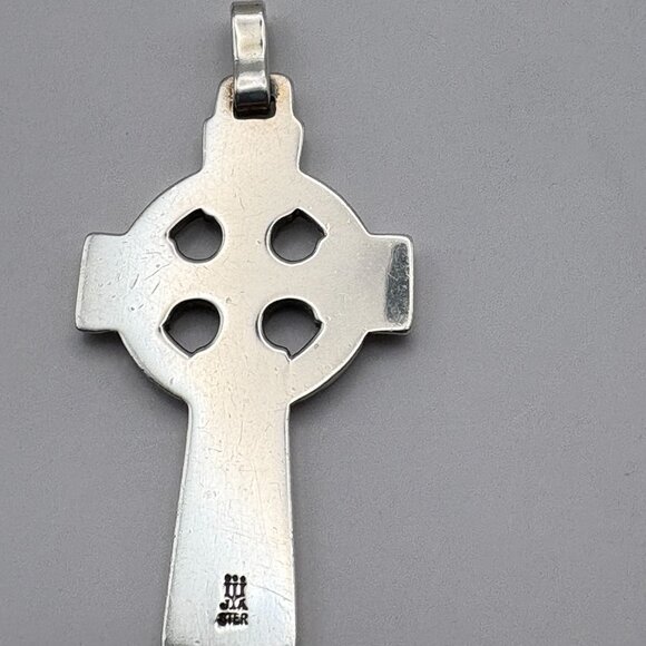 James Avery Silver Celtic Cross Pendant Retired Religious Cross Center - Picture 8 of 9